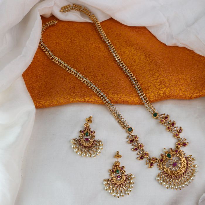 ANTIQUE LONG NECKLACE & EARRING 16706