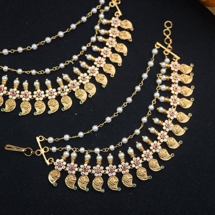 Antique stone pearl mattal /ear accessories 12631