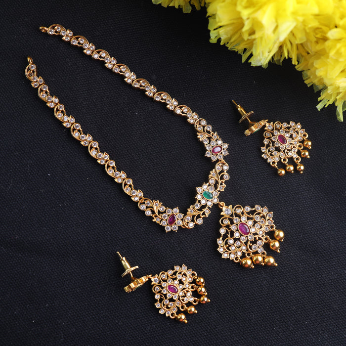 Antique short necklace with earrings 15697