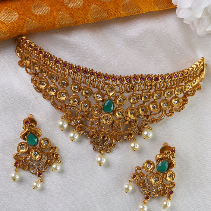 Antique choker necklace and earring  1634