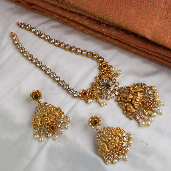 Antique short necklace and earrings 1453