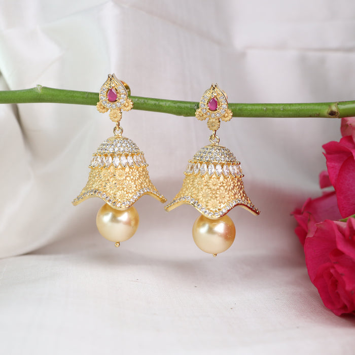 Cz stone jumka earrings  12464