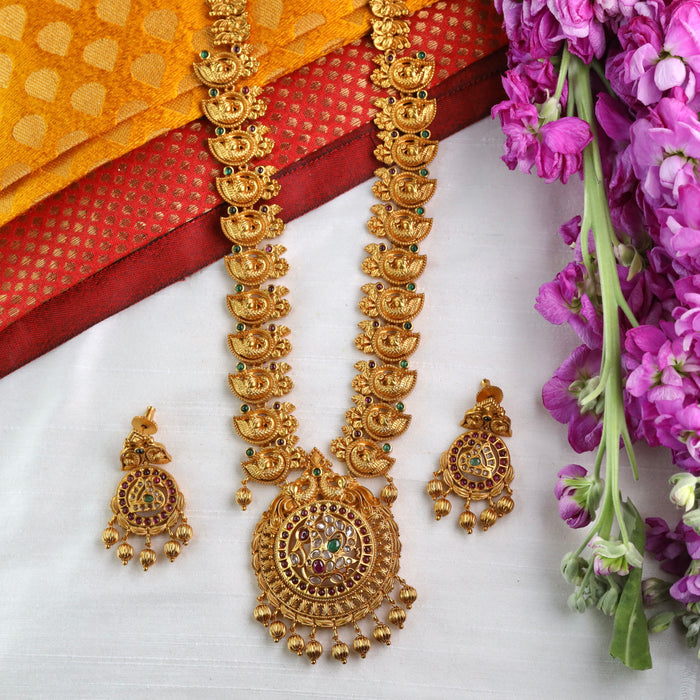 Antique long necklace and earrings 13483