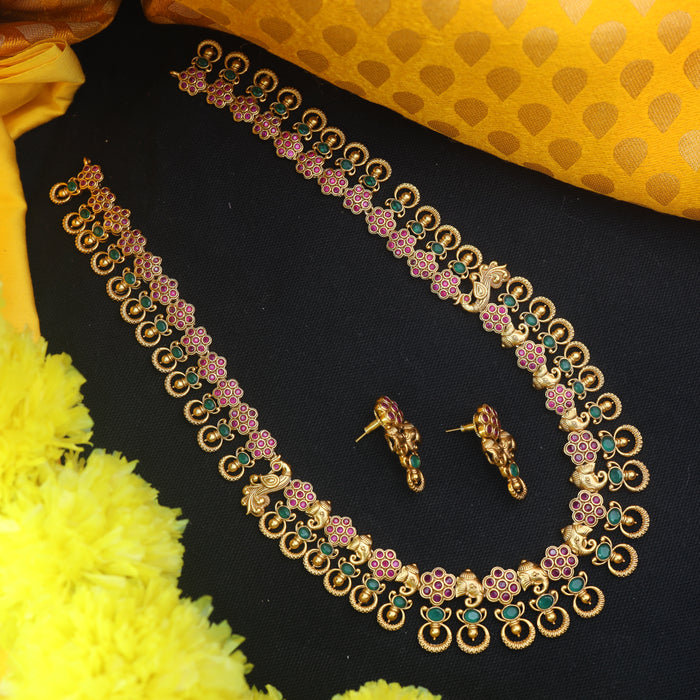 Antique long necklace and earrings 15672
