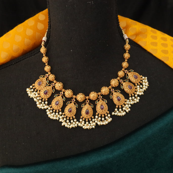 Antique short necklace and earrings  16675
