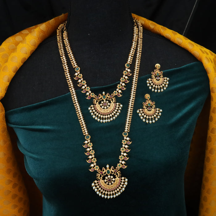 Antique long necklace with earrings 15716