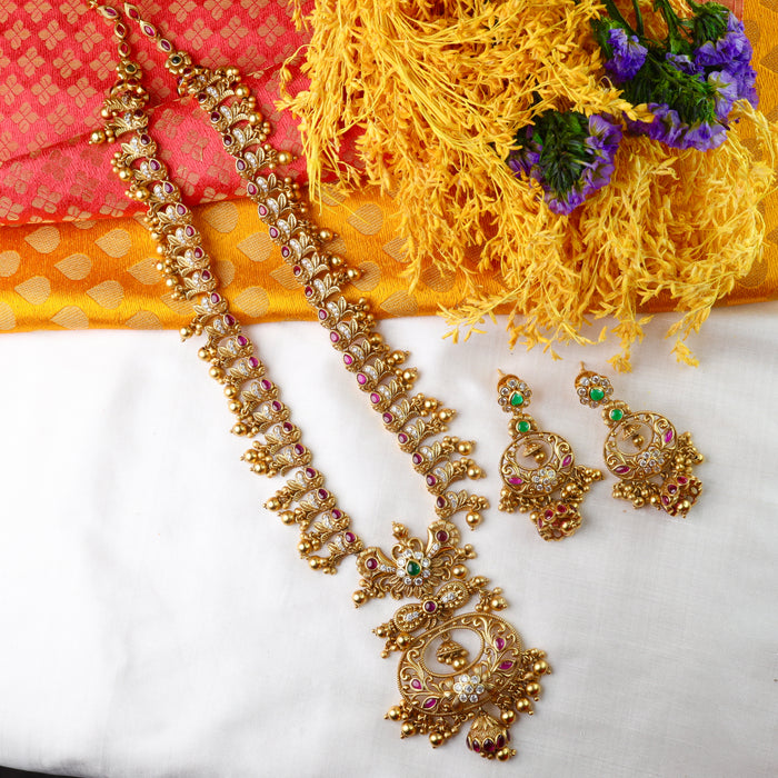 Antique long necklace and earrings 14481