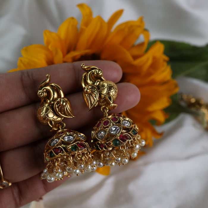 Antique short necklace and earring 1429
