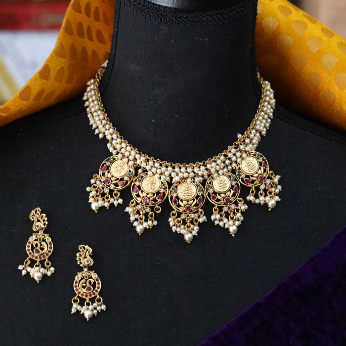 ANTIQUE CHOKER  NECKLACE & EARRING 14478