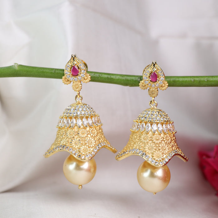 Cz stone jumka earrings  12464