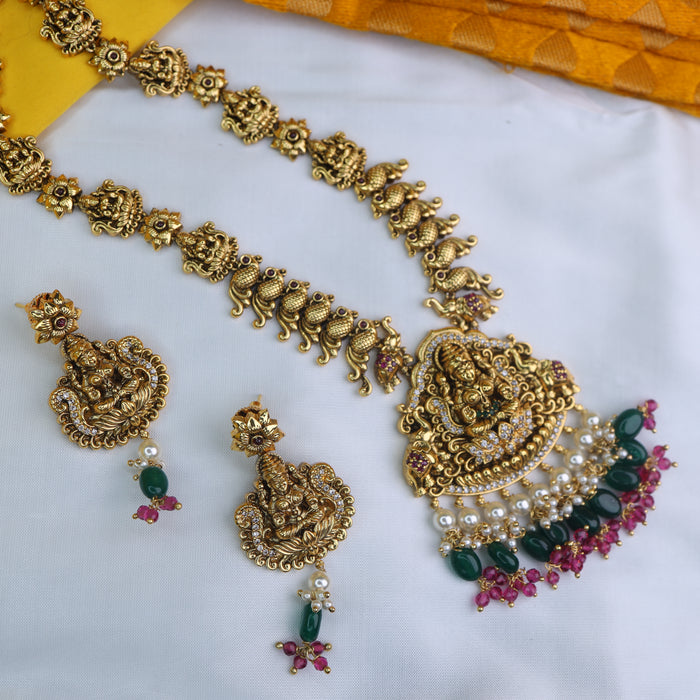 Antique long necklace and earrings 1403