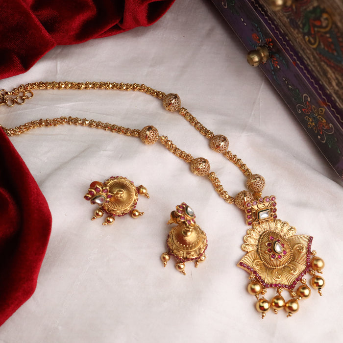 Antique pendant chain and earrings 15718