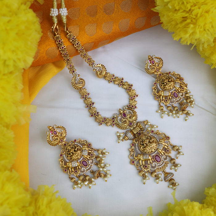 Antique short necklace and earrings 15539
