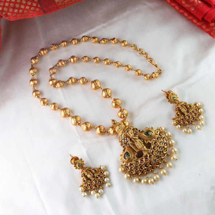 Antique long pendant chain and earrings 1565